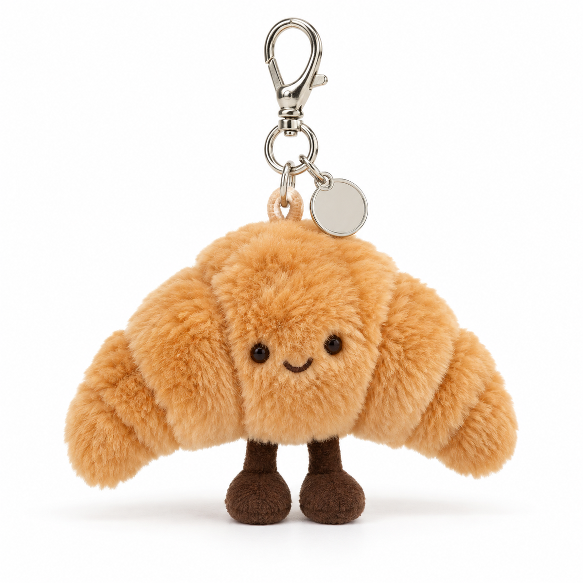 Happy Croissant Plush Keychain
