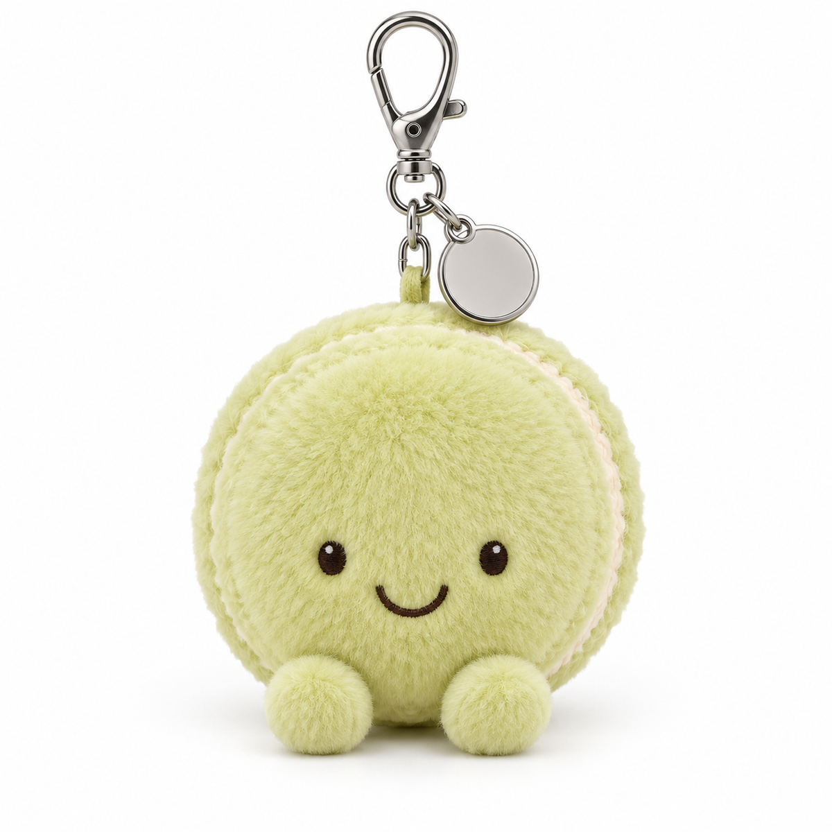 Pistachio Macaron Plush Keychain