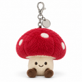 Happy Red Mushroom Plush Keychain
