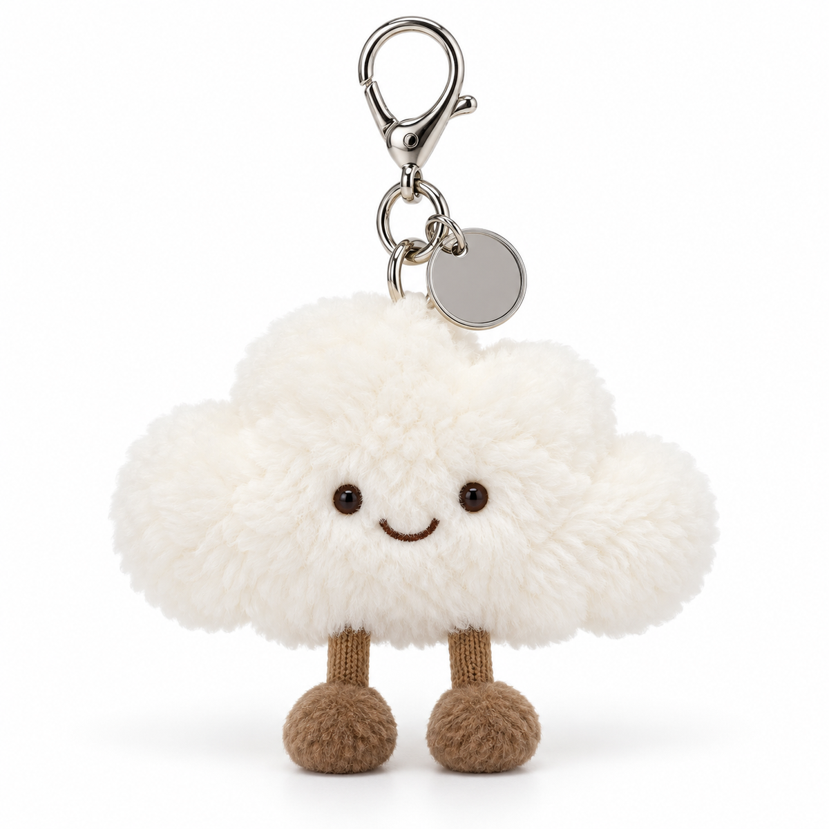 Happy Cloud Plush Keychain
